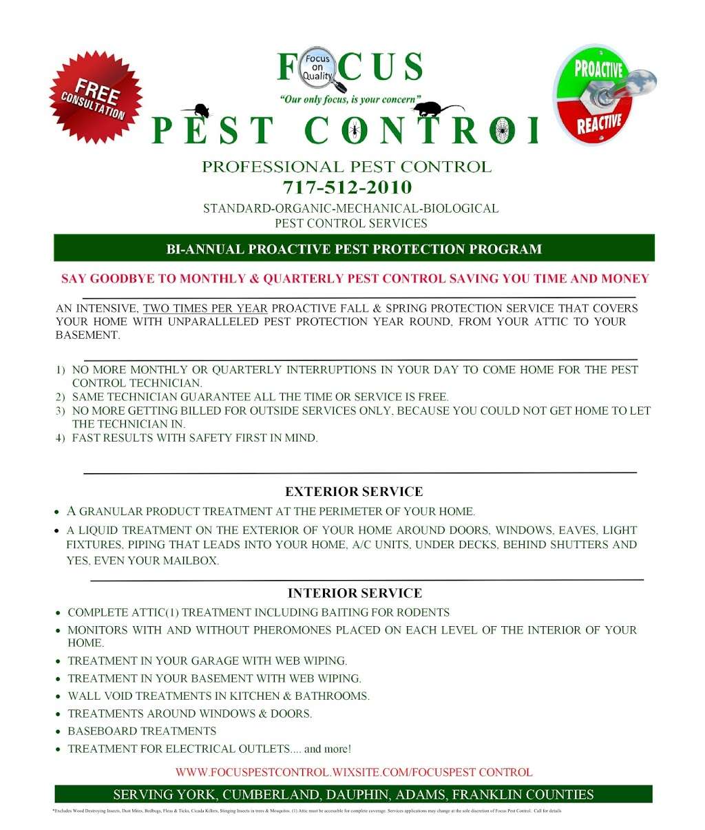 Focus Pest Control | 17 Pheasant Ridge Rd, Dillsburg, PA 17019, USA | Phone: (717) 512-2010