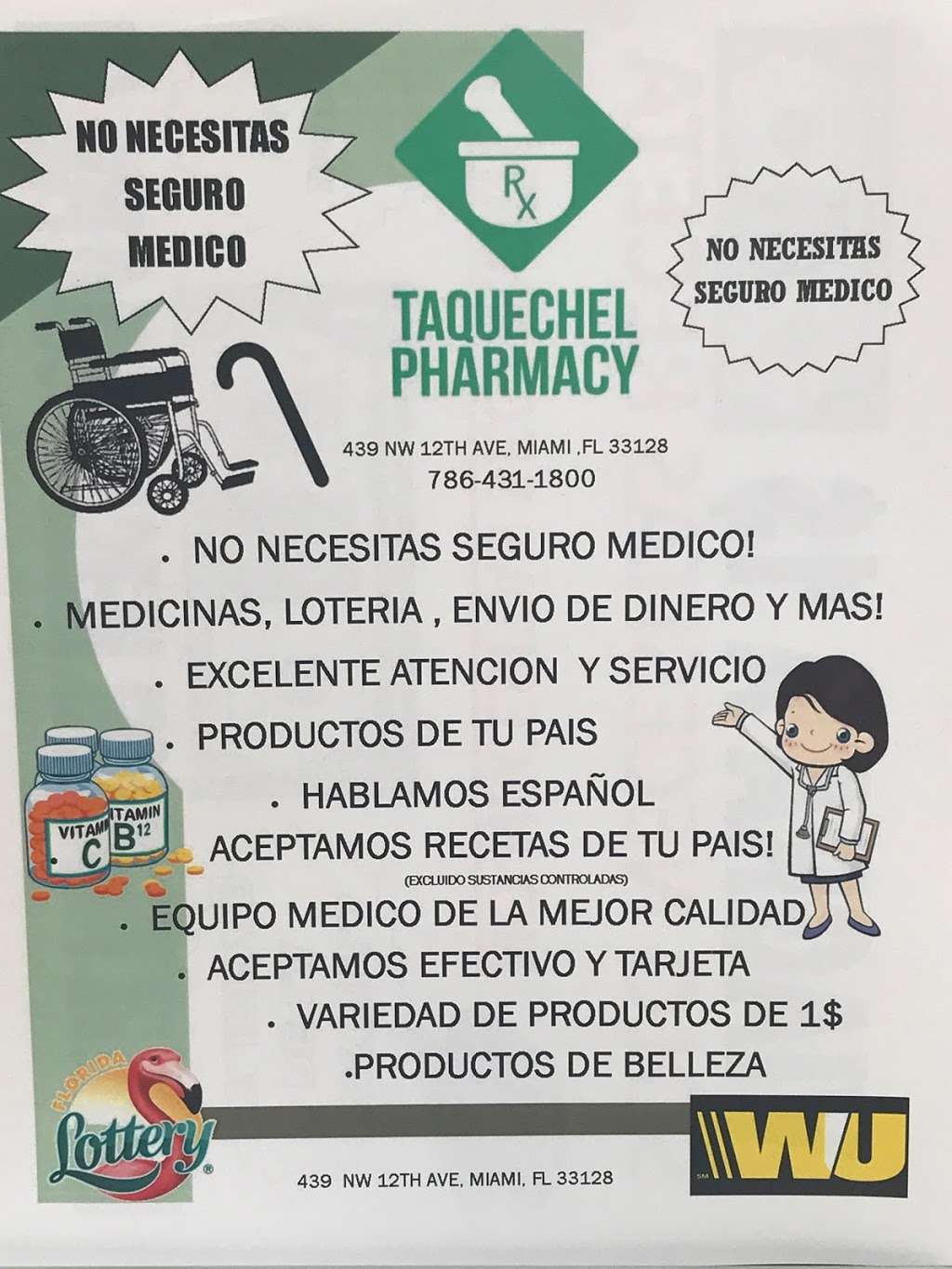 Taquechel Pharmacy | 441 NW 12th Ave, Miami, FL 33128, USA | Phone: (786) 431-1800