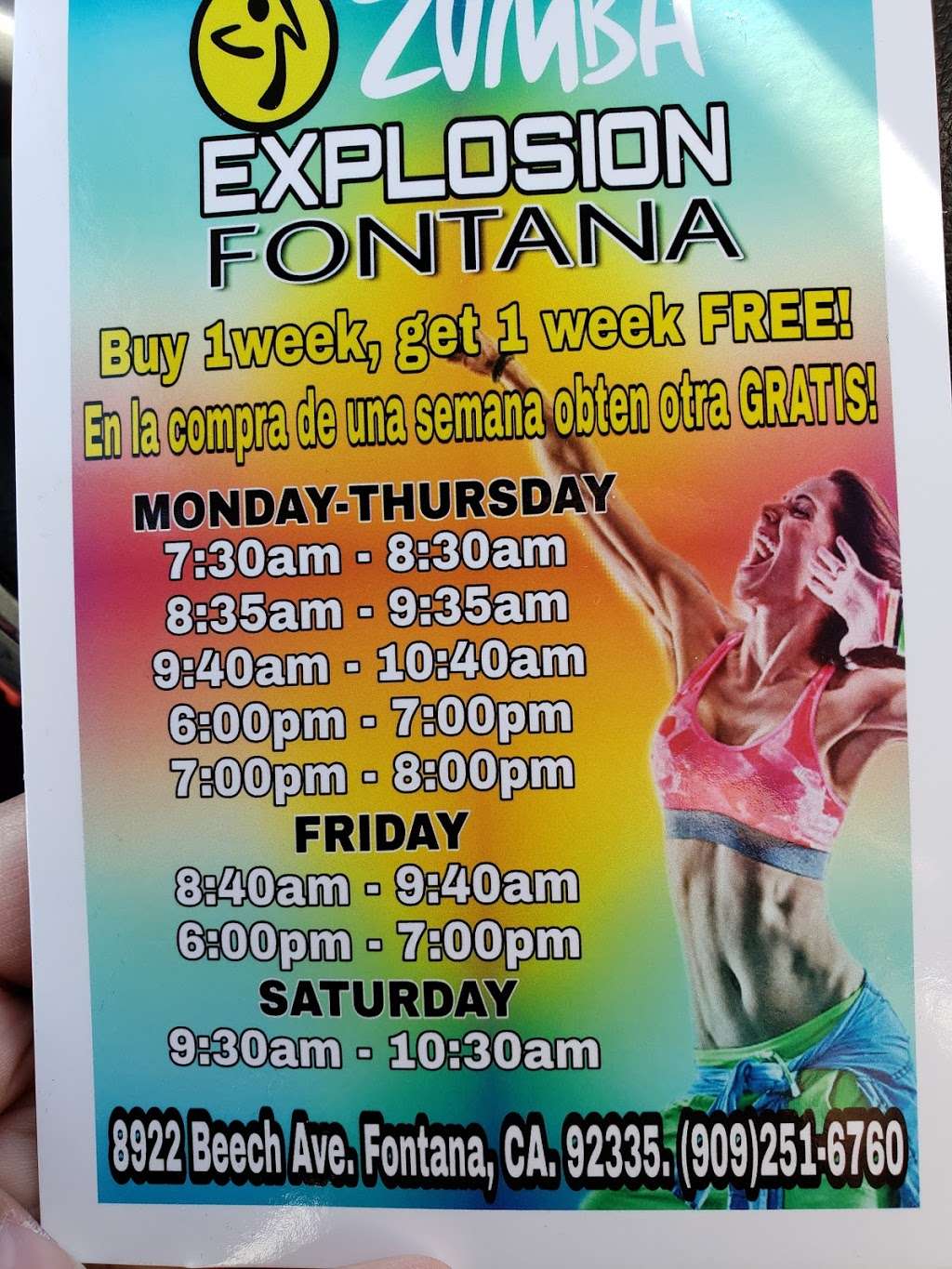 Zumba Explosion | 8922 Beech Ave, Fontana, CA 92335, USA | Phone: (909) 251-6800