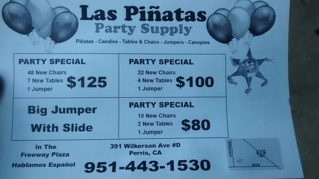 Las Piñatas Party Supplies & Rentals | 391 Wilkerson Ave, Perris, CA 92570, USA | Phone: (951) 443-1530