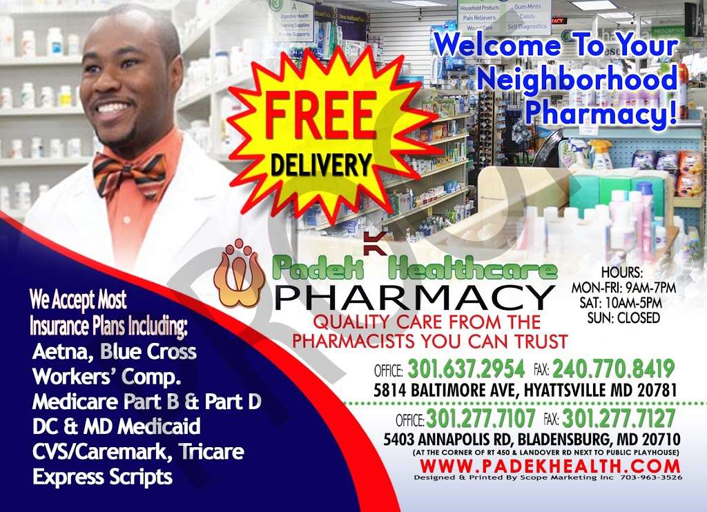 PADEK HEALTHCARE PHARMACY II | 5814 Baltimore Ave, Hyattsville, MD 20781, USA | Phone: (301) 637-2954