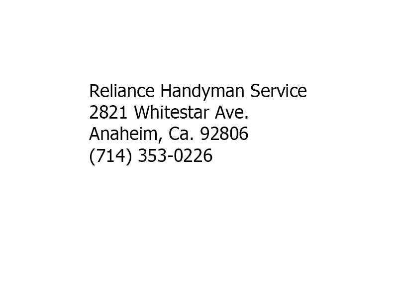 Reliance Handyman | 1325 E Everett Pl, Orange, CA 92867, USA | Phone: (714) 353-0226