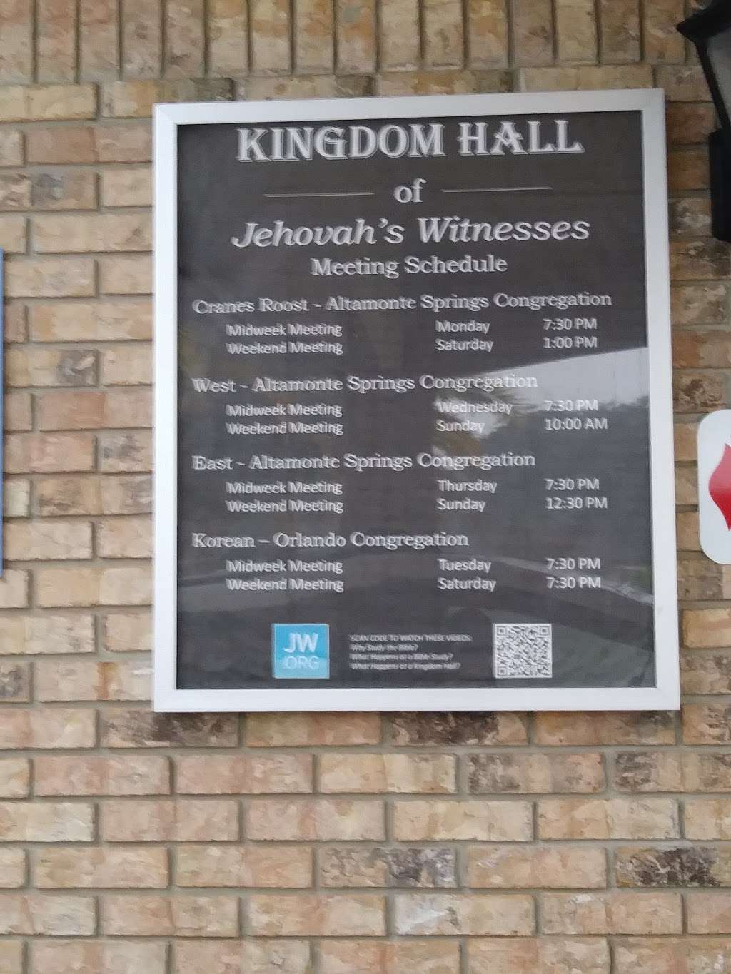 Kingdom Hall of Jehovahs Witnesses | 1015 Palm Springs Dr, Altamonte Springs, FL 32701 | Phone: (407) 331-4255