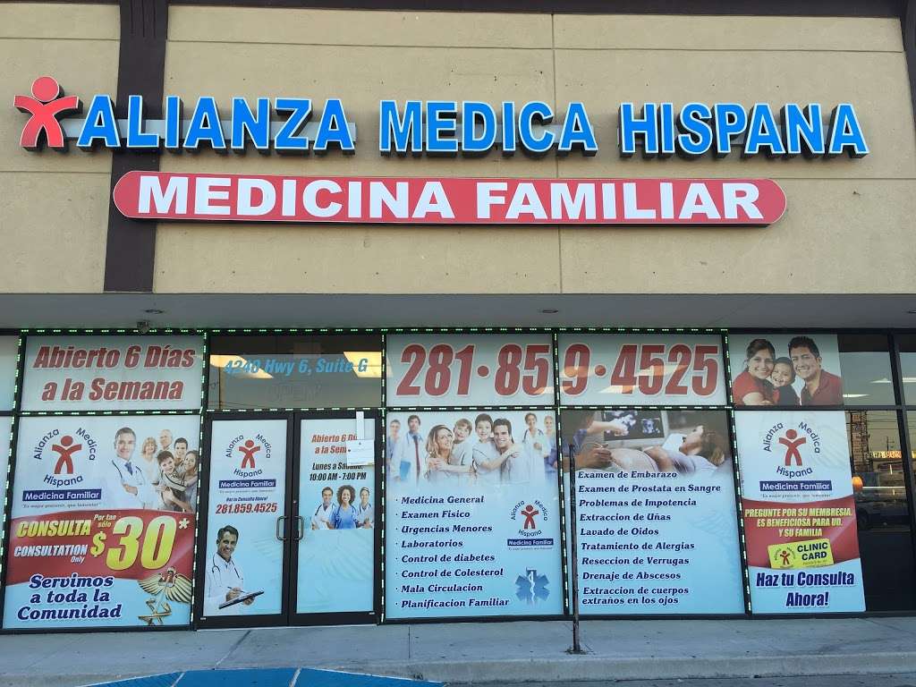 Clinica Alianza Medica Hispana | 4240 Hwy 6 G, Houston, TX 77084, USA | Phone: (281) 859-4525