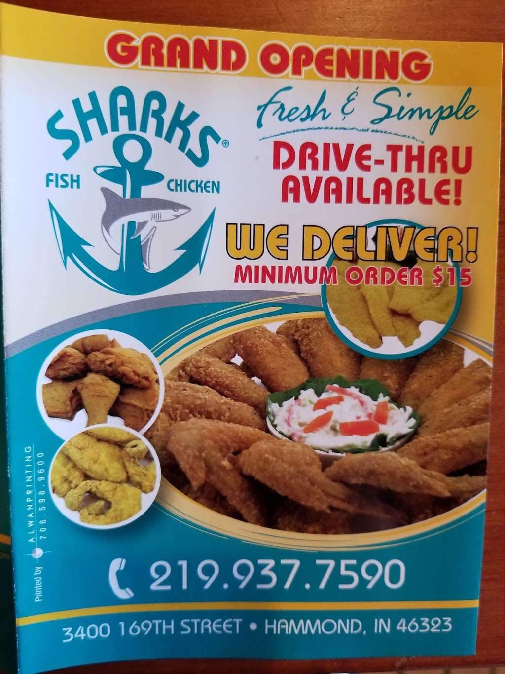 Sharks fish & chicken | 3400 169th St, Hammond, IN 46323 | Phone: (219) 937-7590