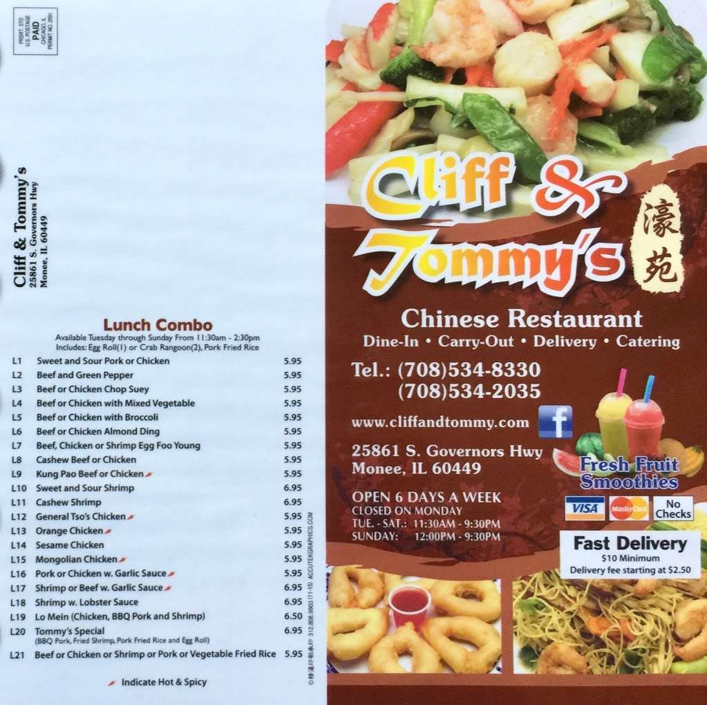 Cliff & Tommys Restaurant | 25861 S Governors Hwy, Monee, IL 60449, USA | Phone: (708) 534-8330