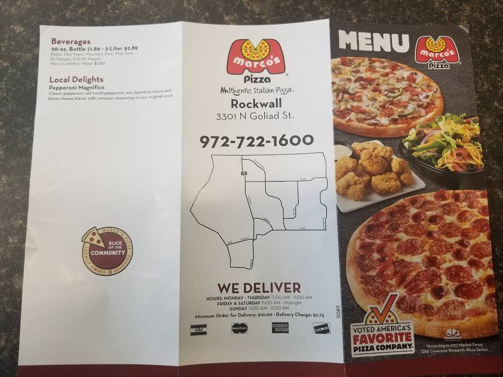 Marcos Pizza | 3301 N Goliad St, Rockwall, TX 75087, USA | Phone: (972) 722-1600