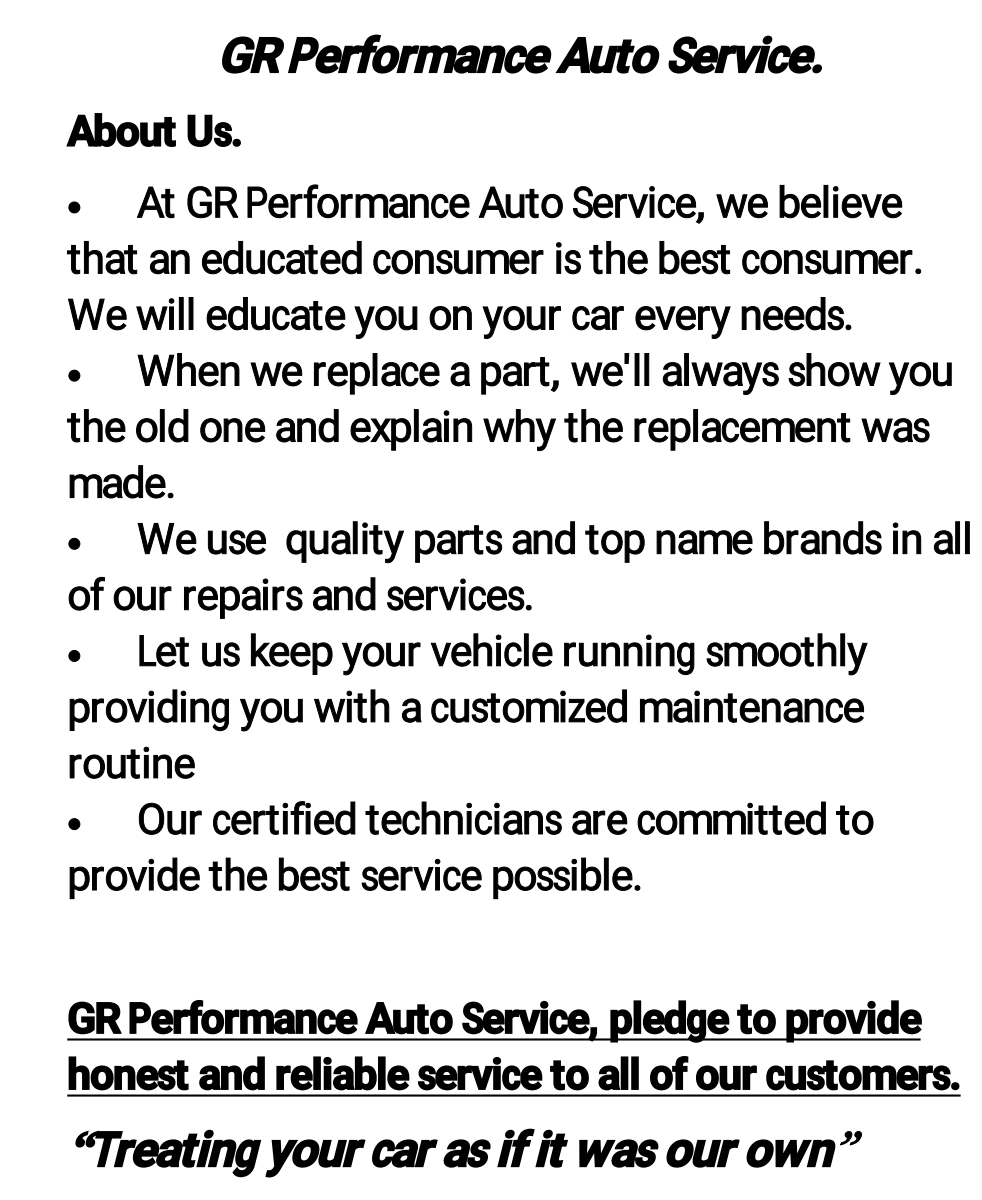 GR Performance Auto Service | 425 Hwy 79, Morganville, NJ 07751, USA | Phone: (732) 984-7202