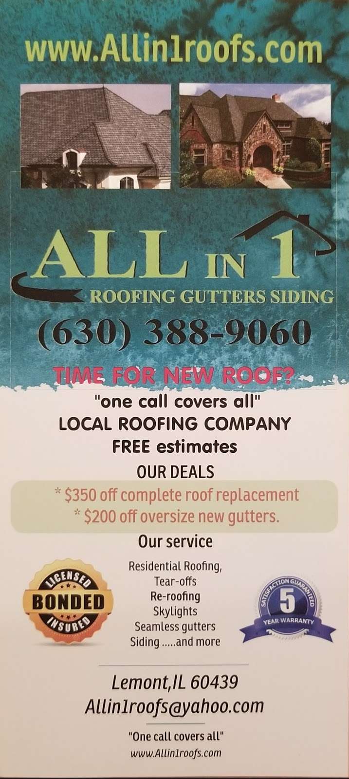 All in1 roofs | 13208 Derby Rd, Lemont, IL 60439, USA | Phone: (630) 388-9060