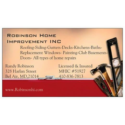 Robinson Home Improvement | 328 Harlan St, Bel Air, MD 21014, USA | Phone: (410) 836-7813