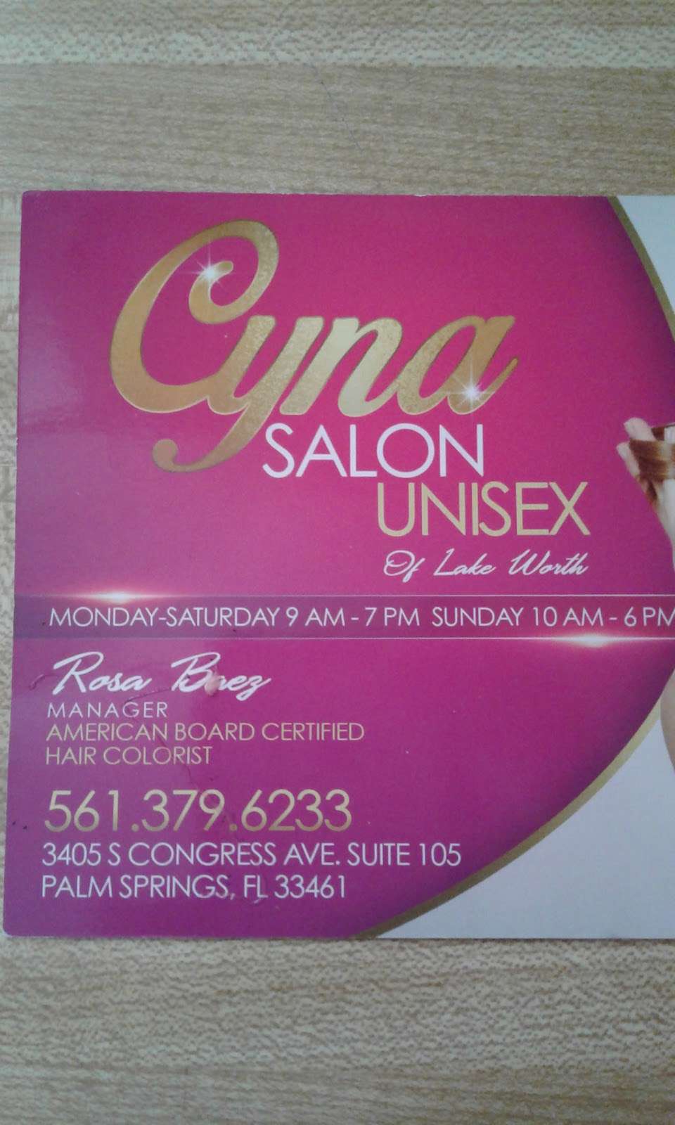 Cyna Salon Unisex | 3405 S Congress Ave #105, Palm Springs, FL 33461, USA | Phone: (561) 379-6233