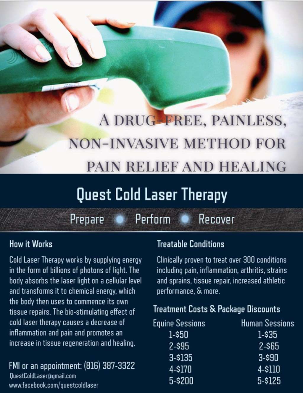 Quest Cold Laser Therapy | 700 N Jefferson St, Oregon, MO 64473, USA | Phone: (816) 387-3325