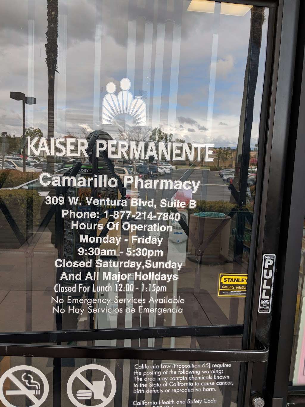 Kaiser Permanente Camarillo Pharmacy | 309 W Ventura Blvd, Camarillo, CA 93010 | Phone: (877) 214-7840