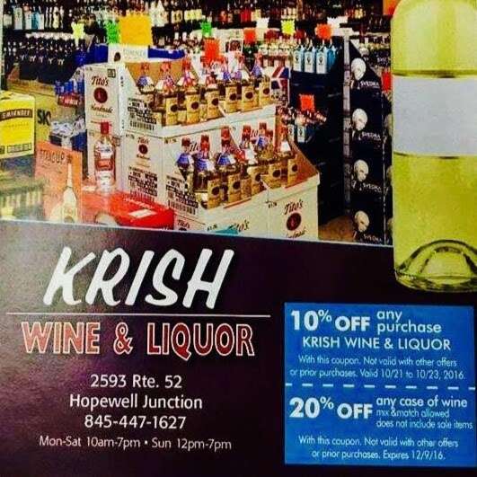 KRISH WINE & LIQUOR | 2593 NY-52, Hopewell Junction, NY 12533, USA | Phone: (845) 447-1627