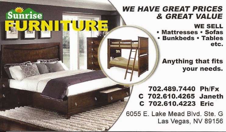 Sunrise Furniture | 6055 E Lake Mead Blvd g, Las Vegas, NV 89156, USA | Phone: (702) 610-4223