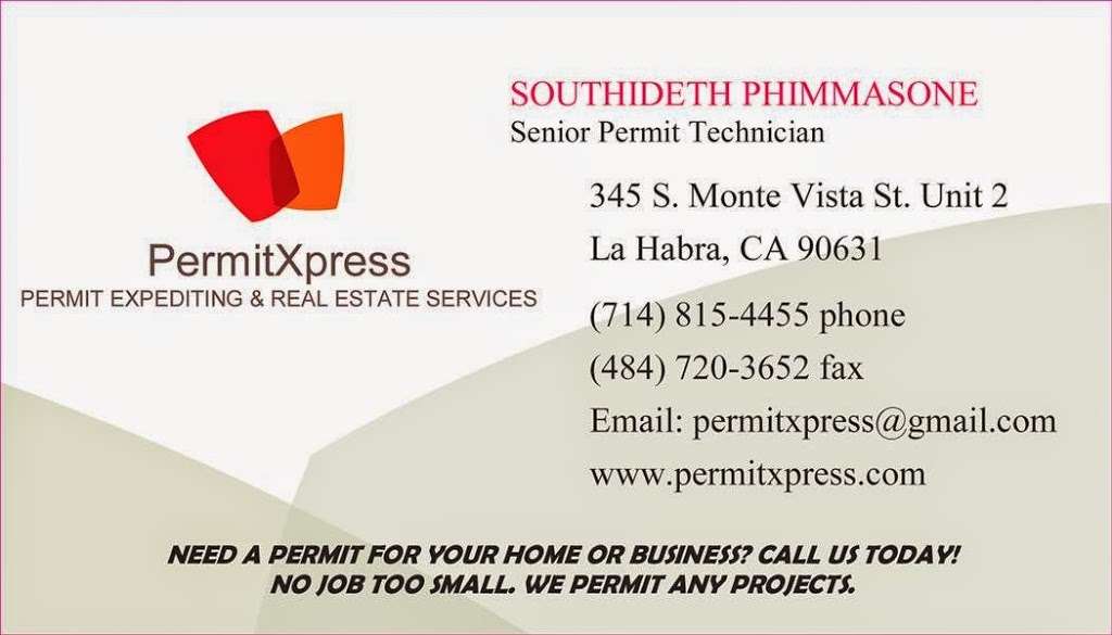 PermitXpress | 345 S Monte Vista St, La Habra, CA 90631, USA | Phone: (714) 815-4455