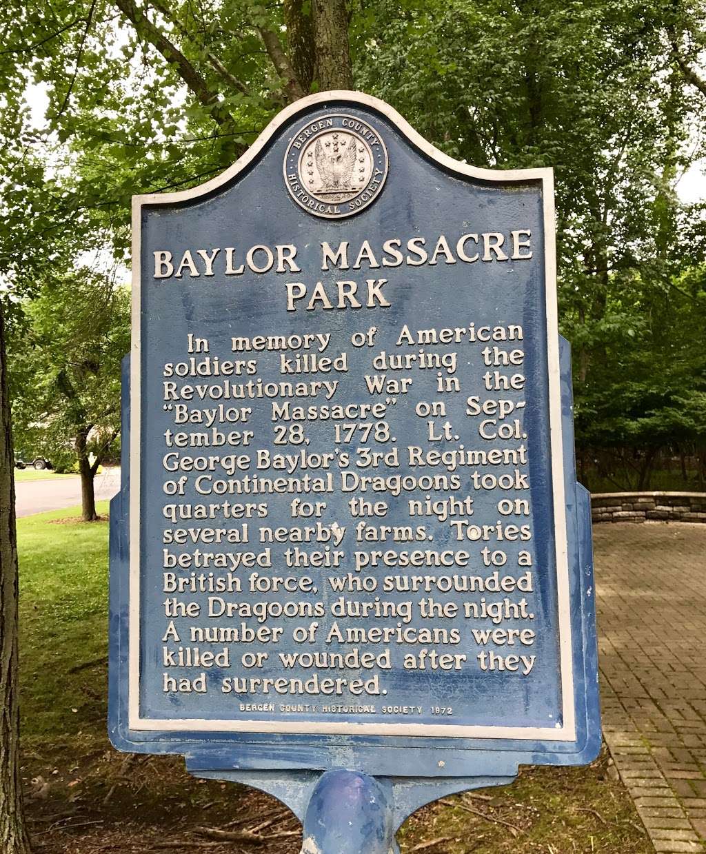 Baylor Massacre Burial Site | 486 Rivervale Rd, River Vale, NJ 07675, USA