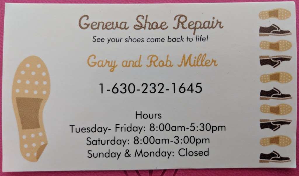 Geneva Shoe Repair | 1150 N 5th Ave, St. Charles, IL 60174, USA | Phone: (630) 232-1645