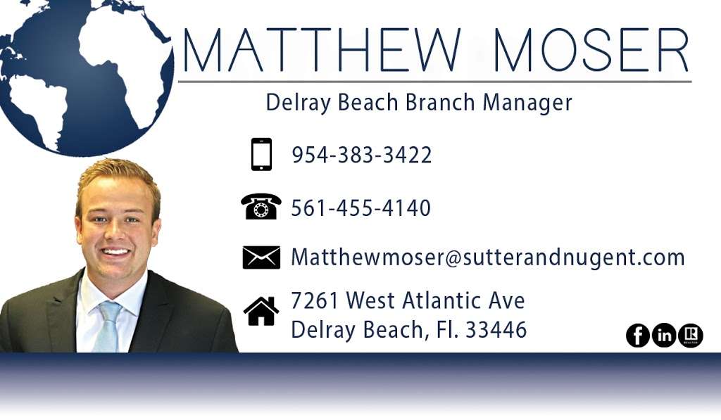 Matthew Moser Realtor | 7261 W Atlantic Ave, Delray Beach, FL 33446, USA | Phone: (954) 383-3422