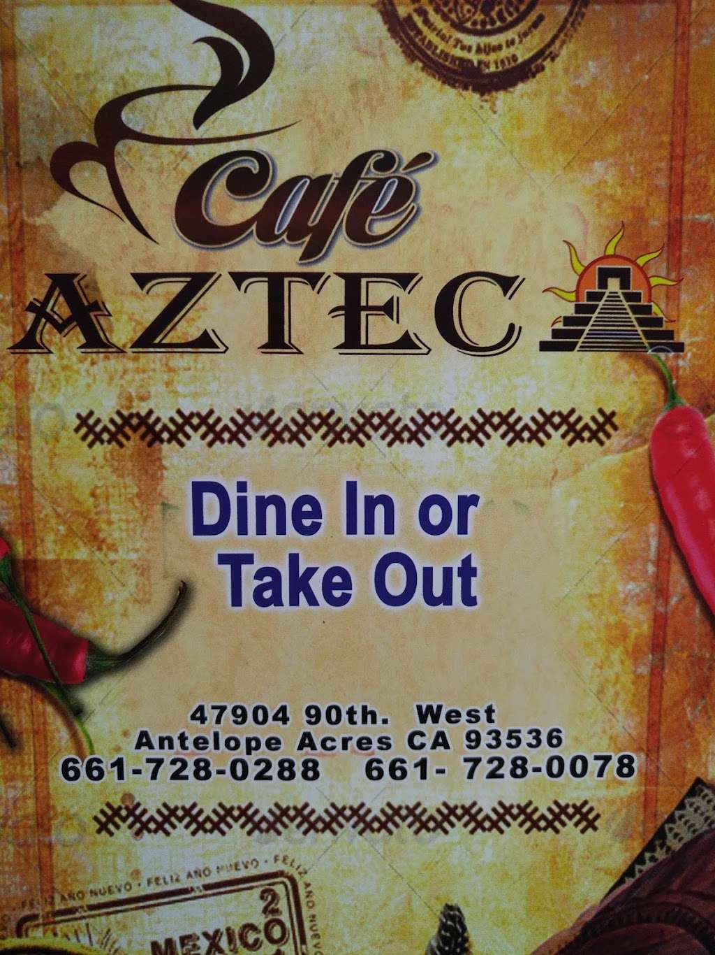 Cafe Azteca | 47904 90th St W, Lancaster, CA 93536 | Phone: (661) 728-0288
