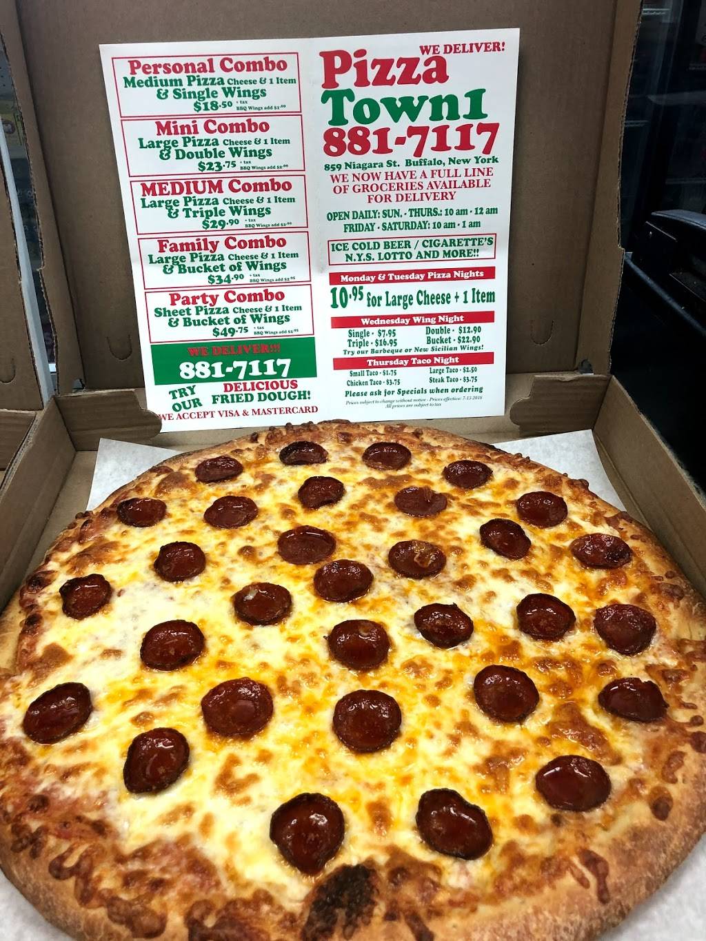Pizza Town | 859 Niagara St, Buffalo, NY 14213, USA | Phone: (716) 881-7117