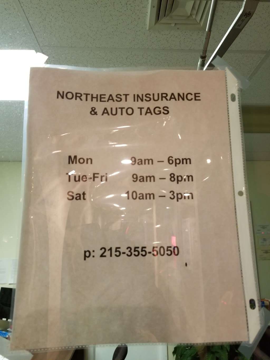 Northeast Insurance and Auto Tags | 12045 Bustleton Ave, Philadelphia, PA 19116, USA | Phone: (215) 355-5050