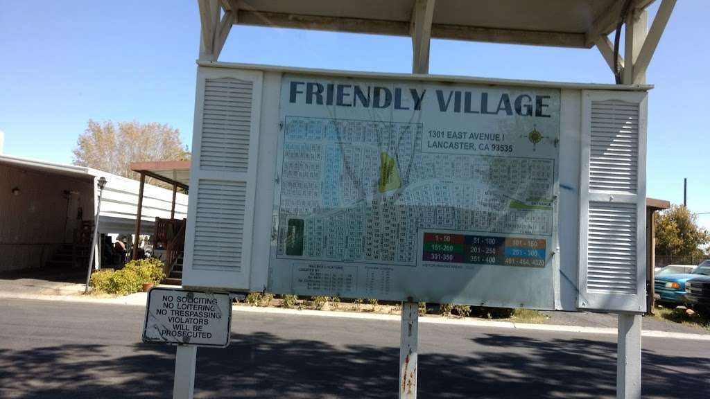 Friendly Village of Lancaster | 1301 E Avenue I #360, Lancaster, CA 93535, USA | Phone: (661) 946-6267