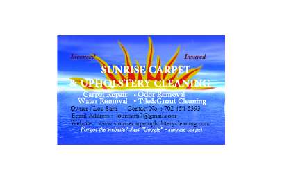 Sunrise Carpet & Upholstery | 7801 Safari Ln, Las Vegas, NV 89129, USA | Phone: (702) 454-5393