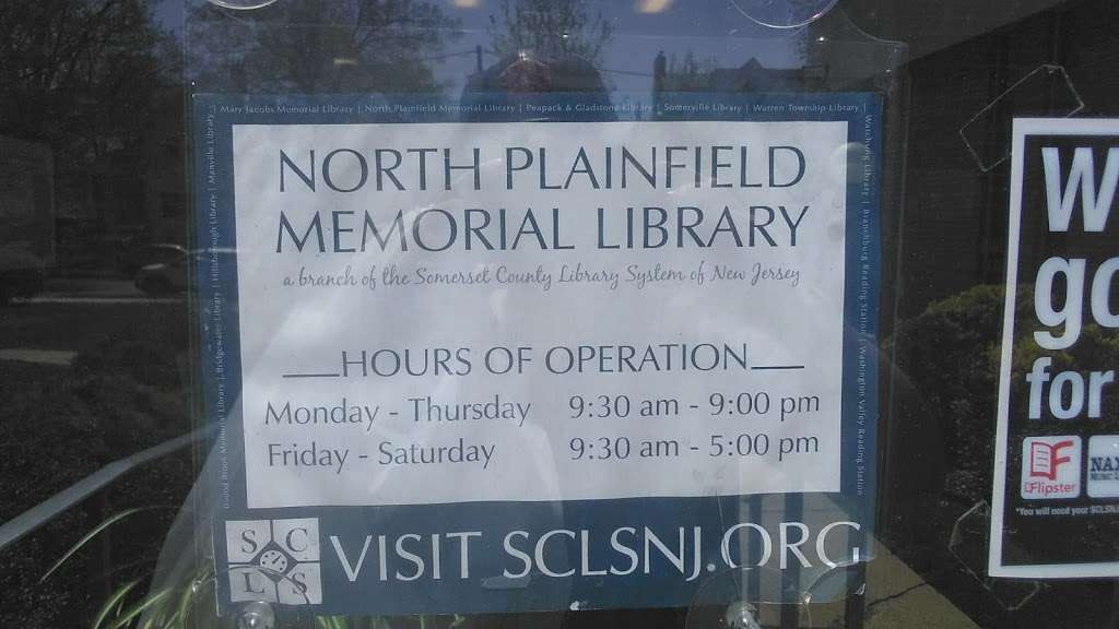 North Plainfield Memorial Library | 6 Rockview Ave, North Plainfield, NJ 07060, USA | Phone: (908) 755-7909