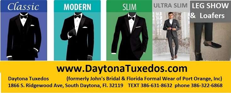 Daytona Tuxedos | 1866 S Ridgewood Ave, South Daytona, FL 32119, USA | Phone: (386) 322-6868