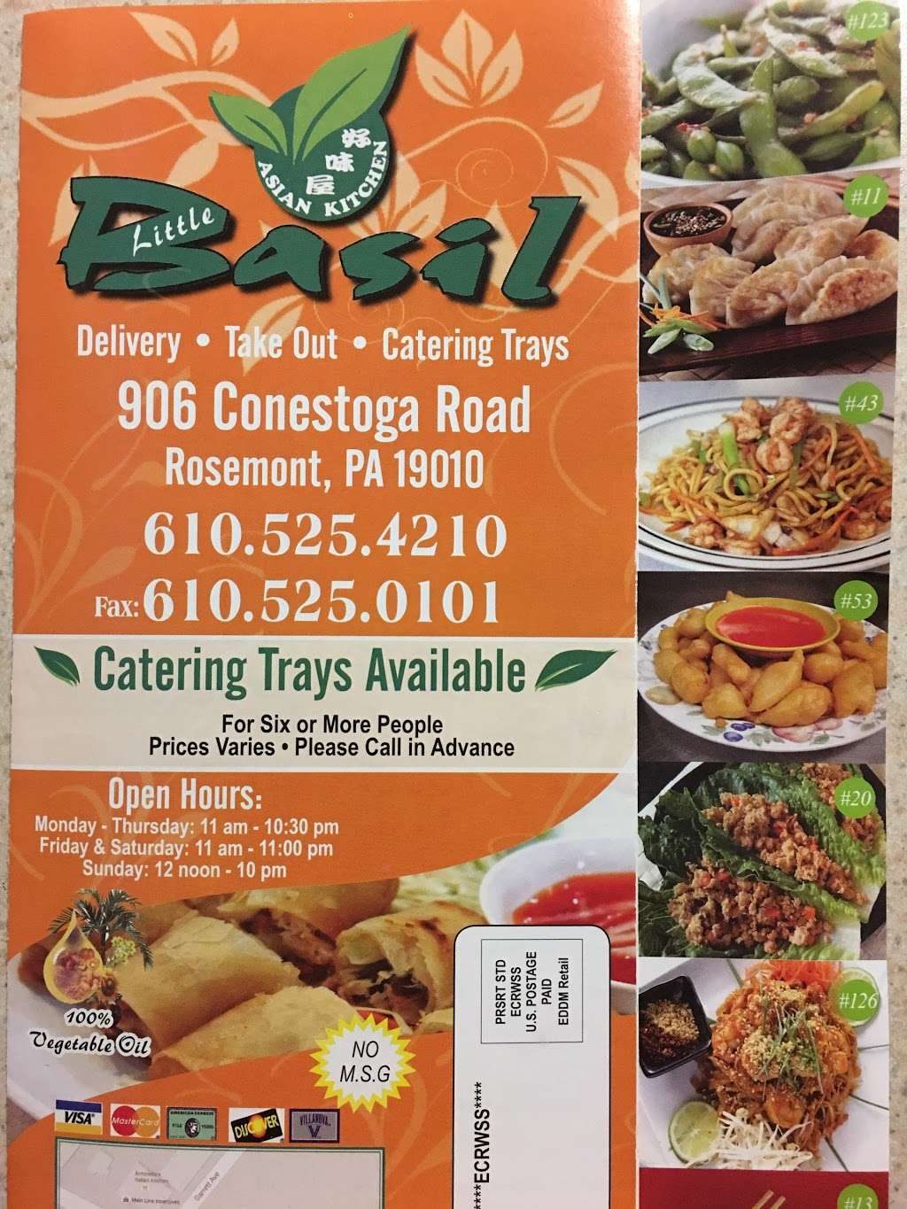 Little Basil Asian Kitchen | 1331, 906 Conestoga Rd, Bryn Mawr, PA 19010 | Phone: (610) 525-4210