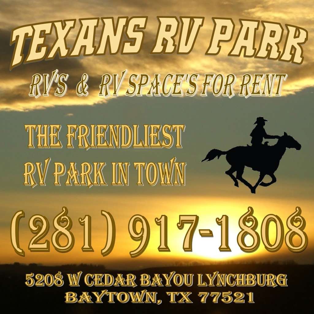 Texans RV Park | 5208 W Cedar Bayou Lynchburg Rd, Baytown, TX 77521, USA | Phone: (281) 917-1808