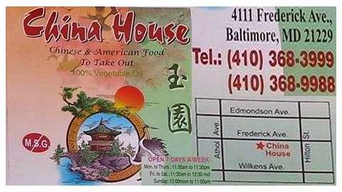 China House | 4111 Frederick Ave, Baltimore, MD 21229 | Phone: (410) 368-3999