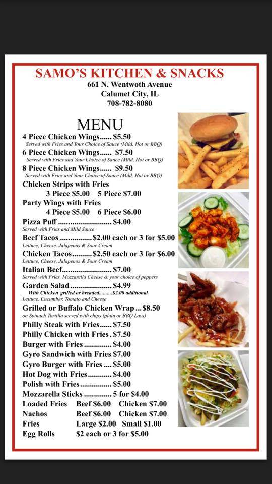 Samo’s Kitchen and Snacks | 661 Wentworth Ave, Calumet City, IL 60409, USA | Phone: (708) 782-8080