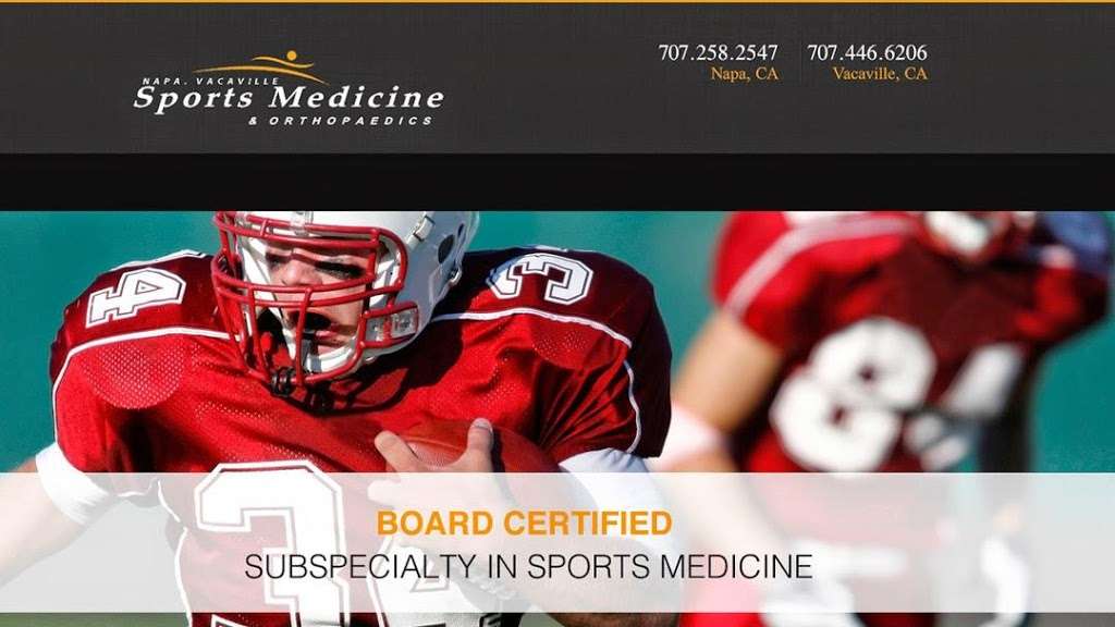 Napa Sports Medicine & Orthopaedics | 3435 Valle Verde Dr Suite B, Napa, CA 94558, USA | Phone: (707) 258-2547