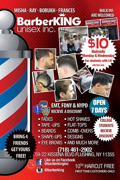 BarberKing UniSex INC Barbershop | 59-22 Kissena Blvd, Flushing, NY 11355 | Phone: (718) 461-2902
