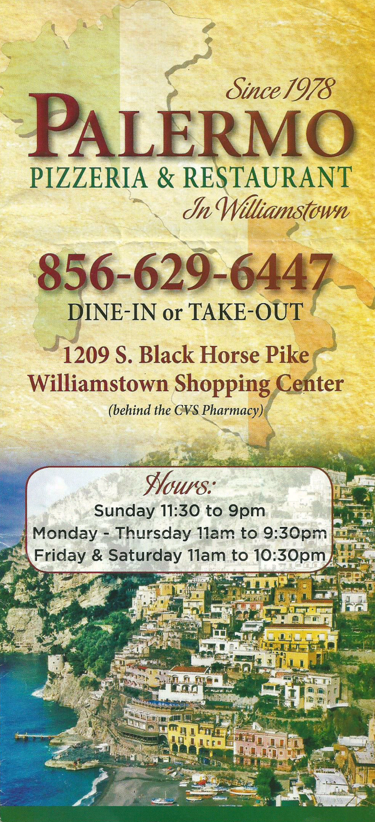 Palermos Pizzeria & Restaurant | 1209 S Black Horse Pike, Williamstown, NJ 08094, USA | Phone: (856) 629-6447