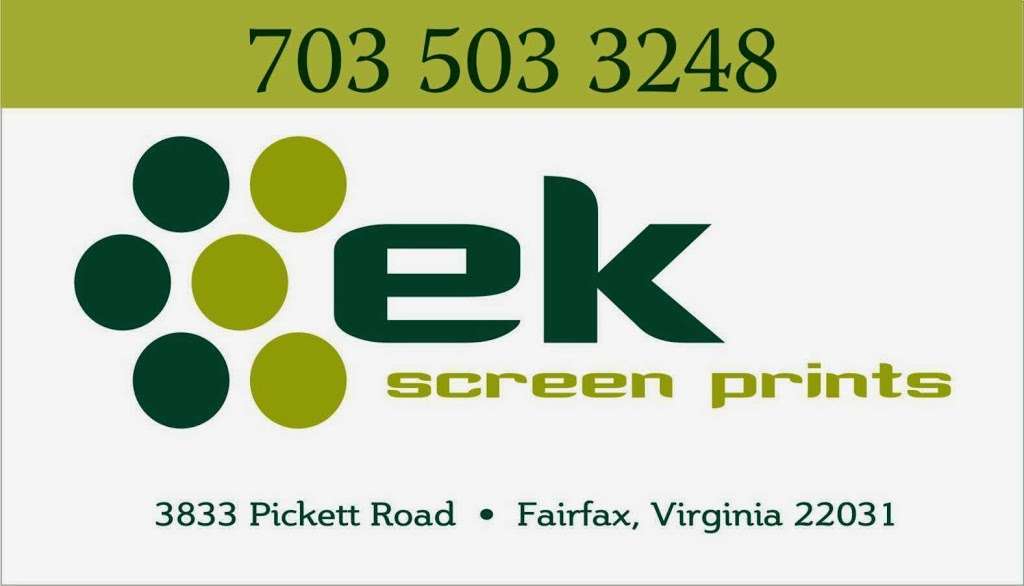 Ek Screen Prints | 3833 Pickett Road, Fairfax, VA 22031, USA | Phone: (703) 503-3248