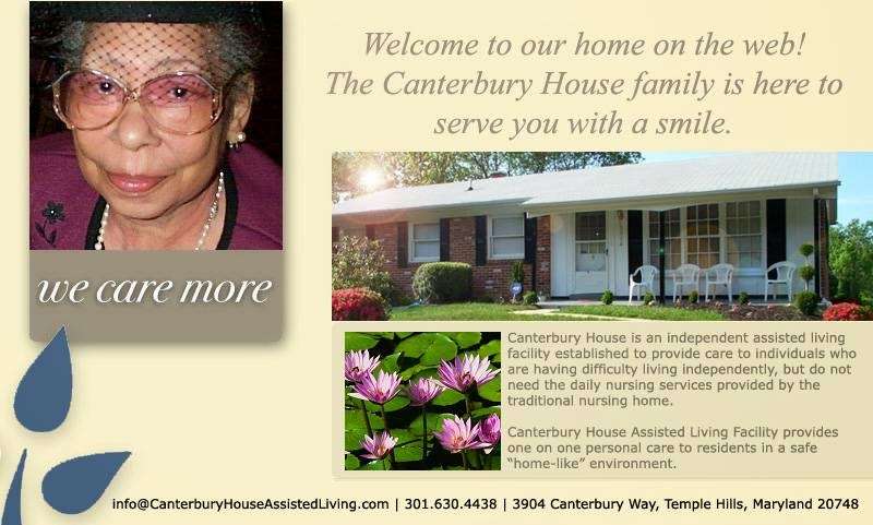 Canterbury House Assisted Living | 3904 Canterbury Way, Temple Hills, MD 20748, USA | Phone: (301) 630-4438