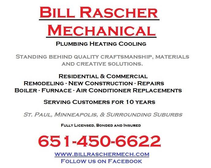 Bill Rascher Mechanical Inc Plumbing, Heating, Cooling | 4921 Babcock Trail, Inver Grove Heights, MN 55077, USA | Phone: (651) 450-6622