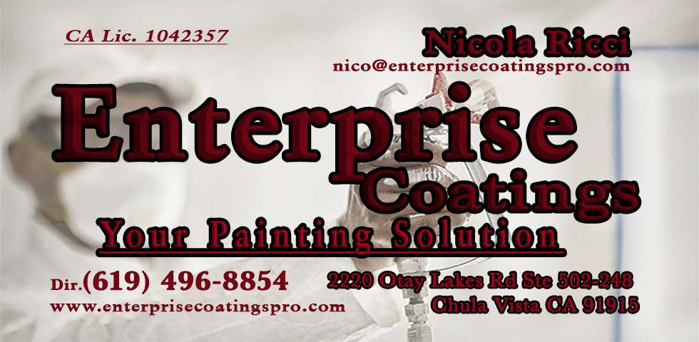 ENTERPRISE COATINGS - Your Painting Solution | 1421 Caminito Sardinia #3, Chula Vista, CA 91915, USA | Phone: (619) 496-8854