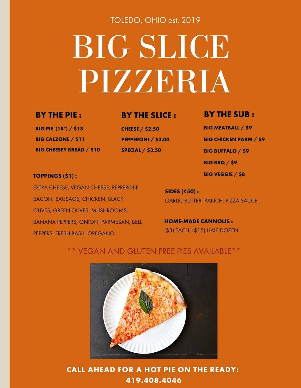 Big Slice Pizzeria | 236 New Towne Square Dr, Toledo, OH 43612, USA | Phone: (419) 214-1816