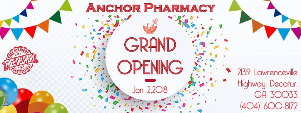 Anchor Pharmacy | 2139 Lawrenceville Hwy, Decatur, GA 30033, USA | Phone: (404) 600-8172