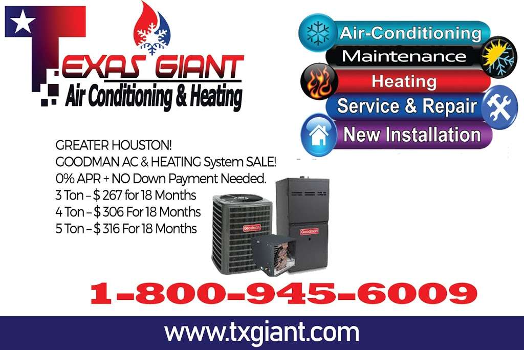 Air Conditioning & Heating | TEXAS GIANT | 15430 Hazel Thicket Tr, Cypress, TX 77429, USA | Phone: (800) 945-6009