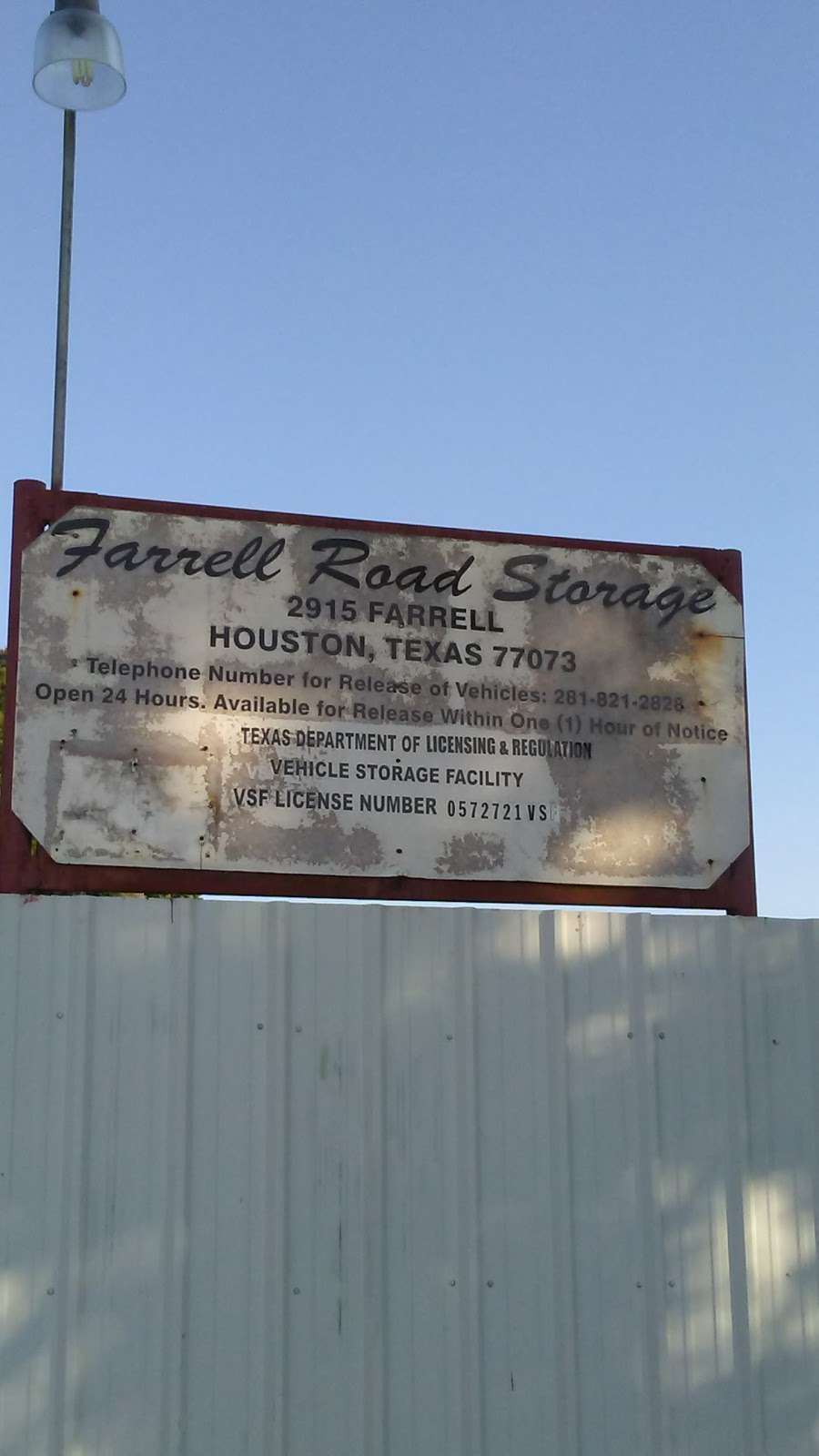 Farrell Road Storage | 2915 Farrell Rd, Houston, TX 77073, USA | Phone: (281) 821-2828