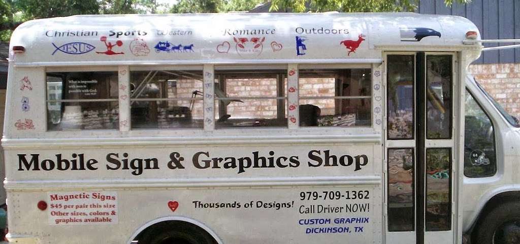 Custom Graphix | 2914 Frostwood Cir, Dickinson, TX 77539, USA | Phone: (281) 678-8773