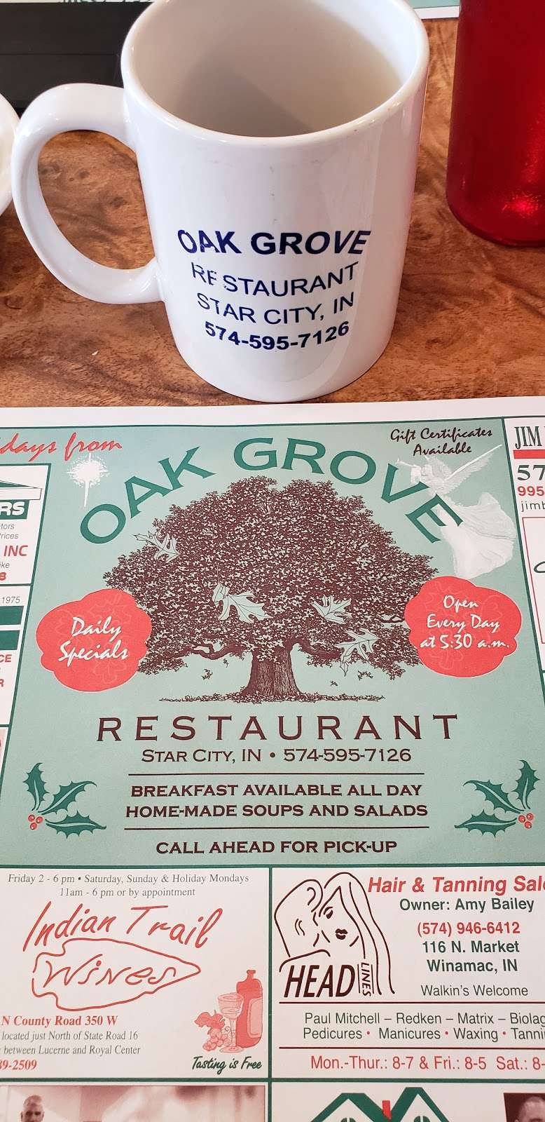 Oak Grove Restaurant | 5401 US-35, Star City, IN 46985, USA | Phone: (574) 595-7126