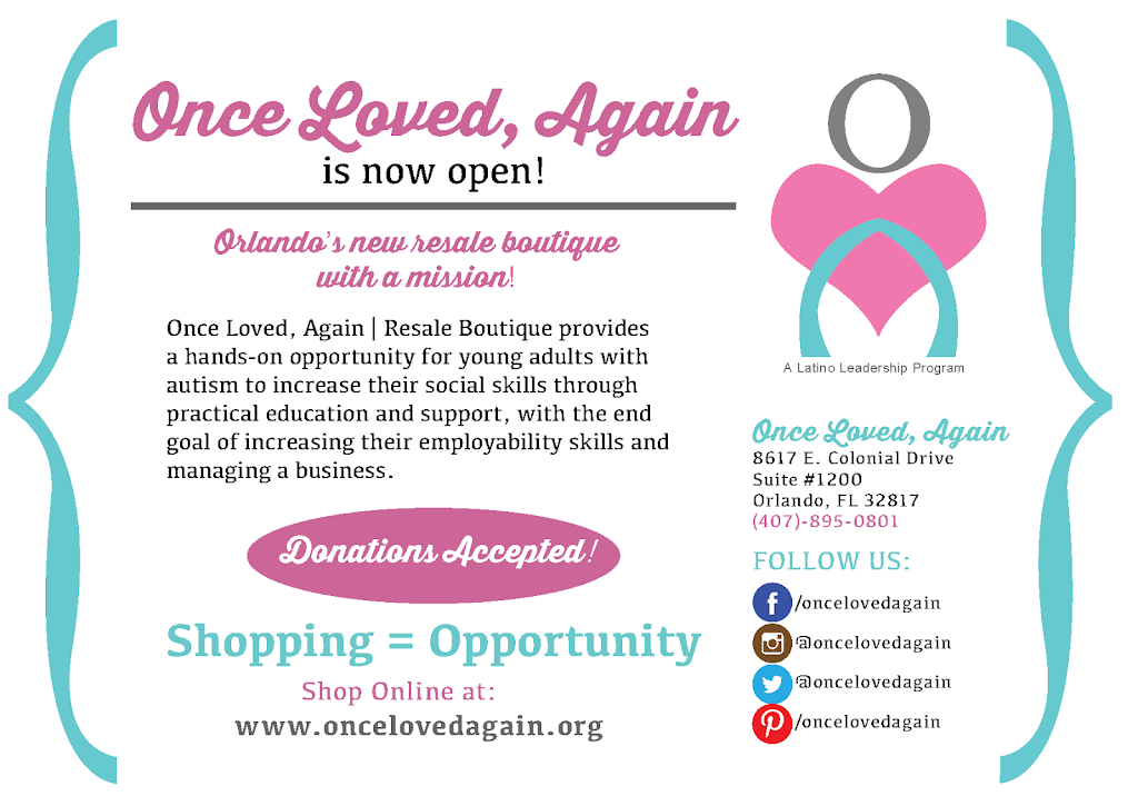 Once Loved, Again | Resale Boutique | 8617 E Colonial Dr #1200, Orlando, FL 32817 | Phone: (407) 895-0801