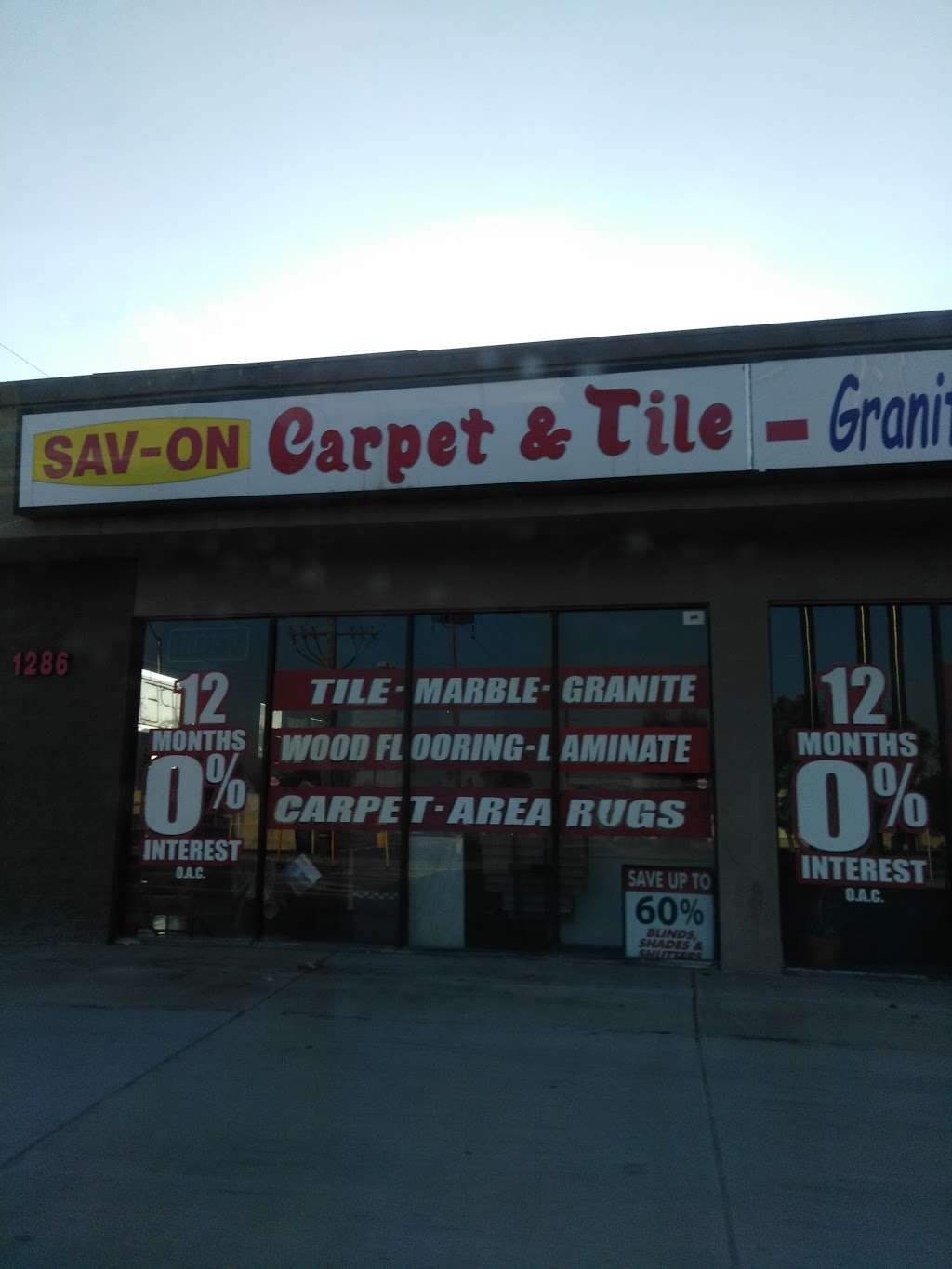 Sav-On Carpet & Tile | 1286 S E St, San Bernardino, CA 92408, USA | Phone: (909) 885-1188