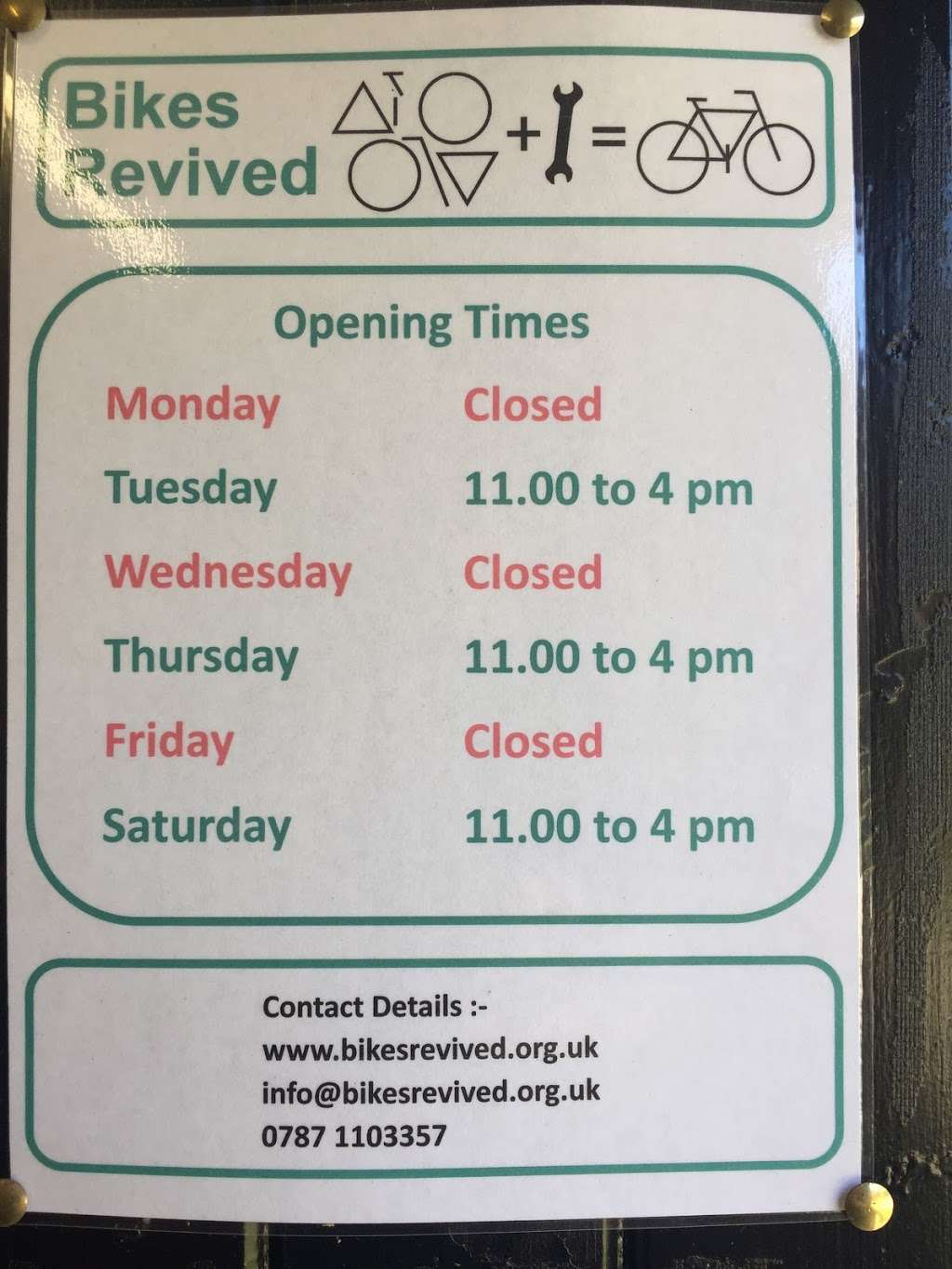 Bikes Revived | Hut 3, Tilgate Recreation Center, Tilgate Drive, Tilgate Park, Crawley RH11 9BQ, UK | Phone: 07871 103357